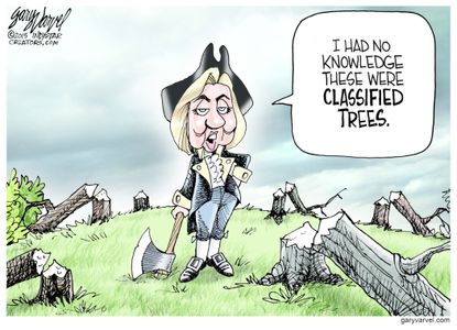 Political cartoon U.S. Hillary Clinton Classified Trees
