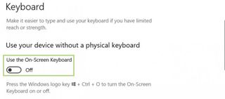 turn on-screen keyboard on
