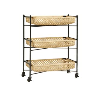 Bamboo and metal trolley