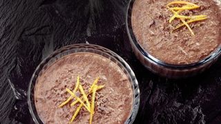 Homemade chocolate and orange muscle mousse