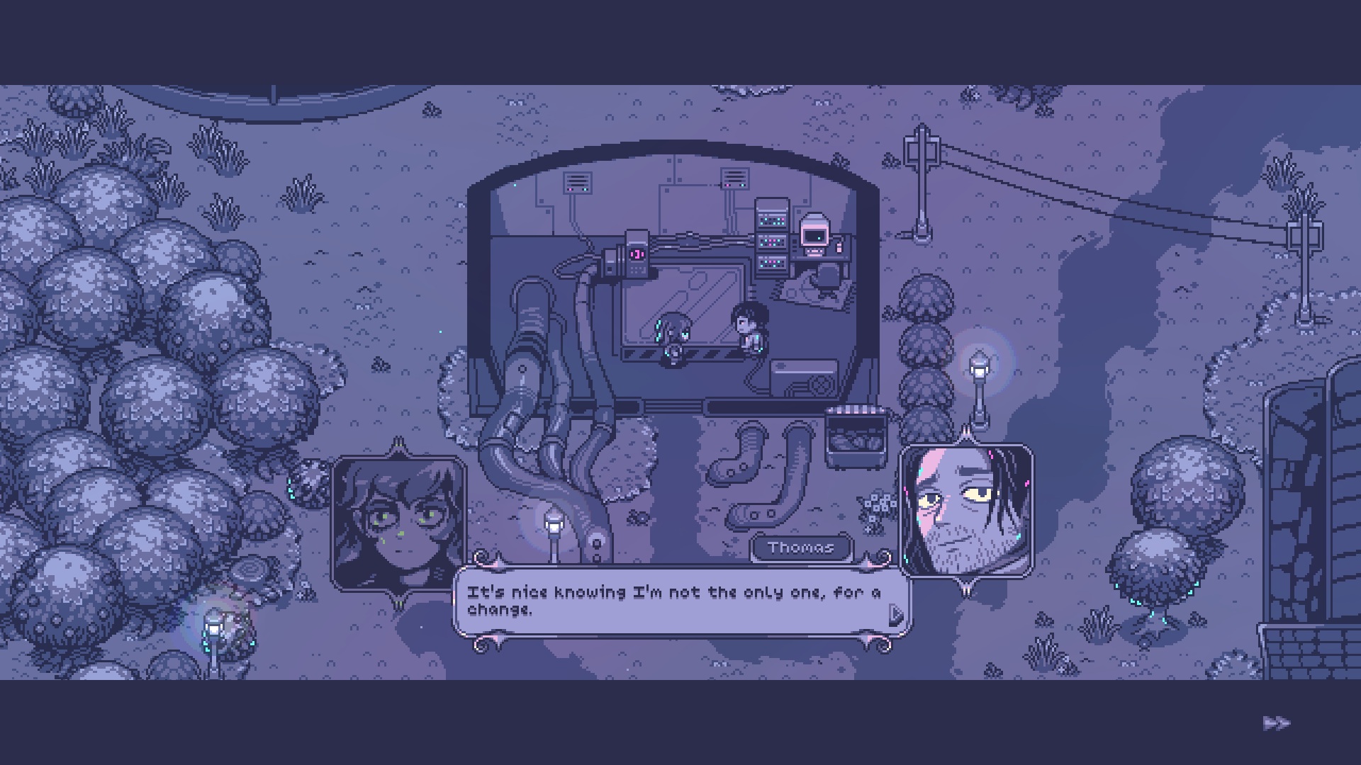 Neverway screenshot showing the player character talking to a man called Thomas