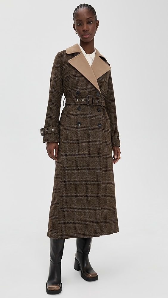 Avec Les Filles Double Layered Trench Coat