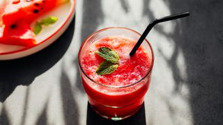 Watermelon and lime cocktail slushie