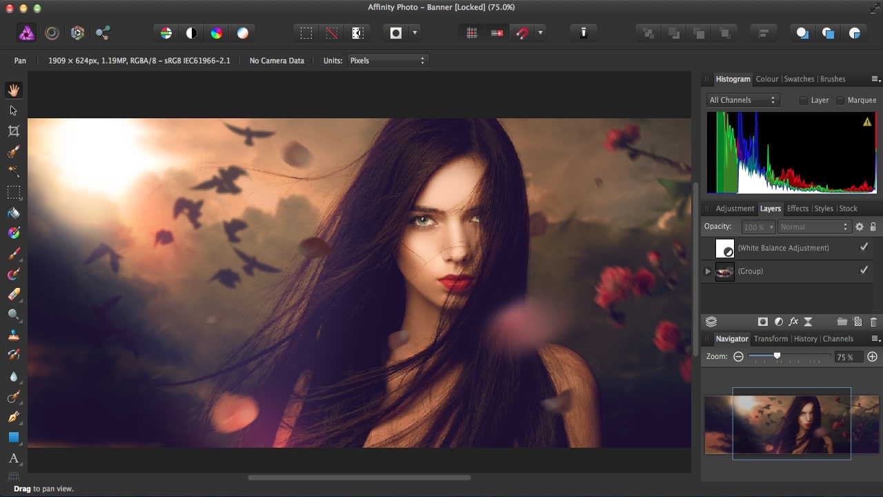best alternatives to Photoshop - Affinity Photo in use on a computer
