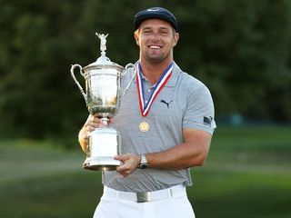 Bryson dechambeau with the US open trophy