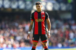 LIVERPOOL, ENGLAND - AUGUST 31: Evanilson of Bournemouth during the Premier League match between Everton FC and AFC Bournemouth at Goodison Park on August 31, 2024 in Liverpool, England. (Photo by Robin Jones - AFC Bournemouth/AFC Bournemouth via Getty Images)