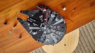 Lego dark falcon set on table