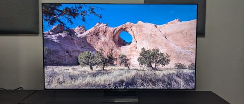 TCL C805 hero image with mountain on screen 