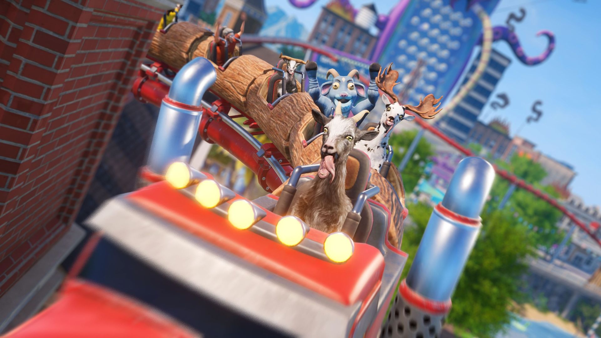 Images from Goat Simulator 3 Dizzyworld of a theme park