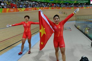 China win the women's team sprint at the Rio 2016 Olympic Games