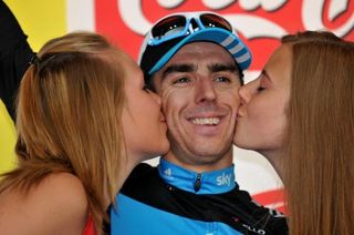 Russell Downing (Team Sky) enjoys his moment on the podium
