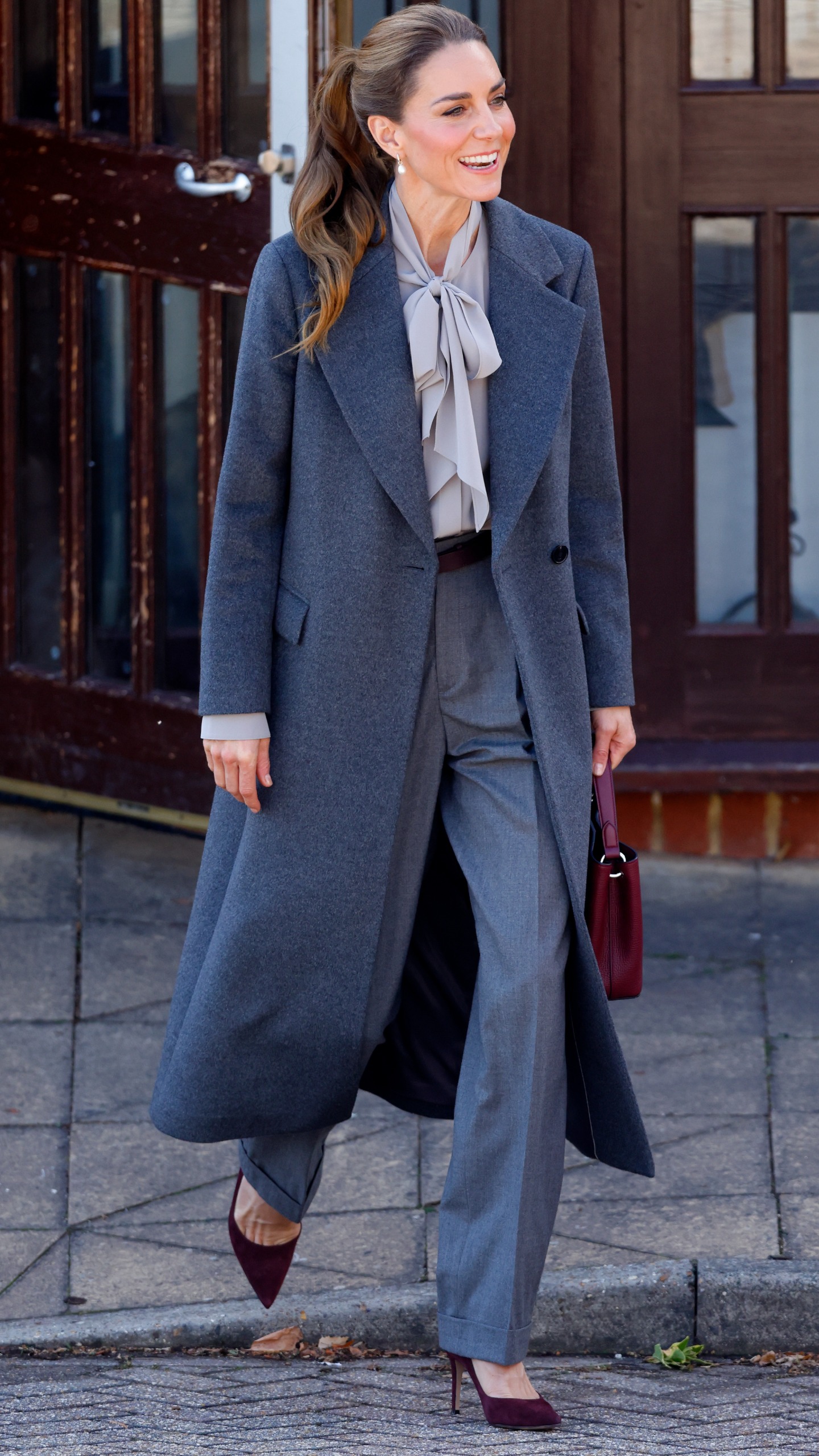 Catherine, Princess of Wales departs Pulborough Village Hall following her visit to the volunteer-lead West Sussex Minibus service on September 30, 2026