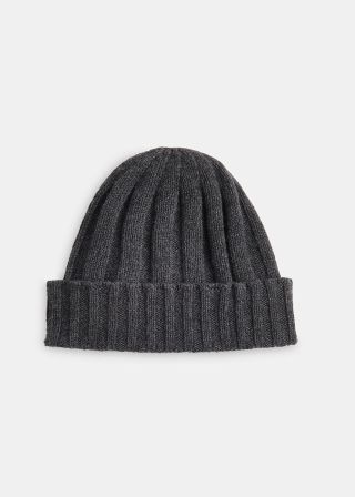 Dark Grey Cashmere Wool Blend Hat