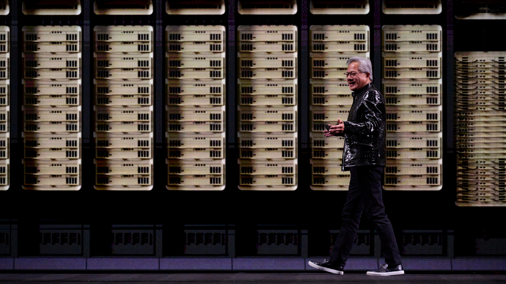 Jensen Huang with Data Center backdrop