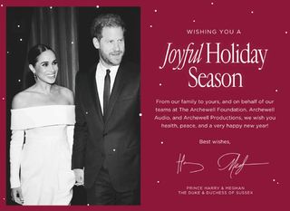 Harry and Meghan's digital Christmas card
