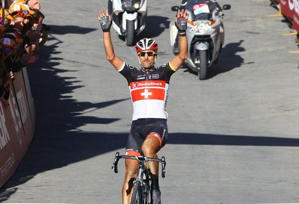 Swiss road champion Fabian Cancellara (RadioShack-Nissan) claimed a decisive solo victory at Strade Bianche.