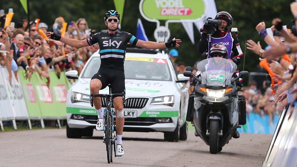 A victorious Ian Stannard on stage 3 of the Tour of Britain