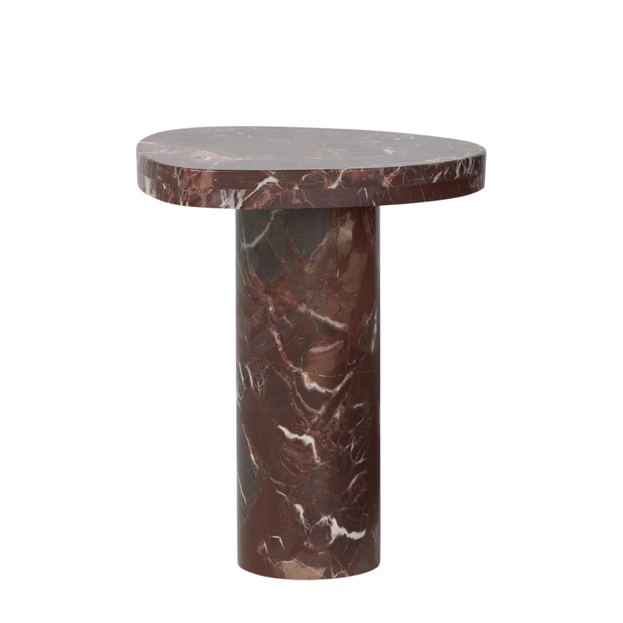 rich red marble side table