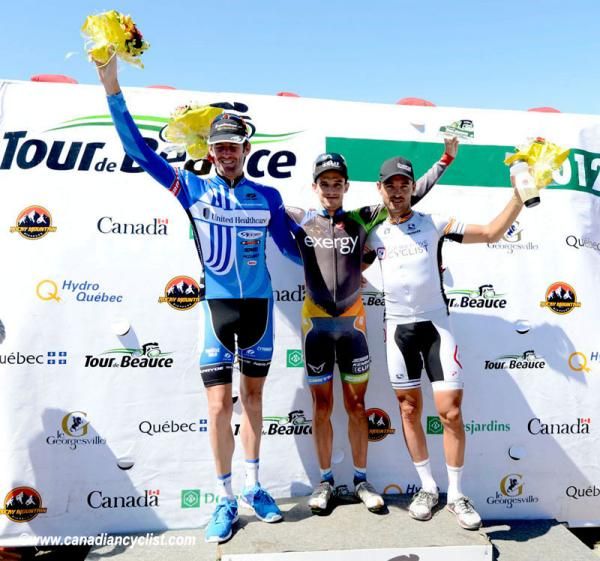 Tour de Beauce stage 3 podium (l-r): Rory Sutherland (UnitedHealthcare), Matthew Cooke (Team Exergy), Francisco Mancebo (Competitive Cyclist)