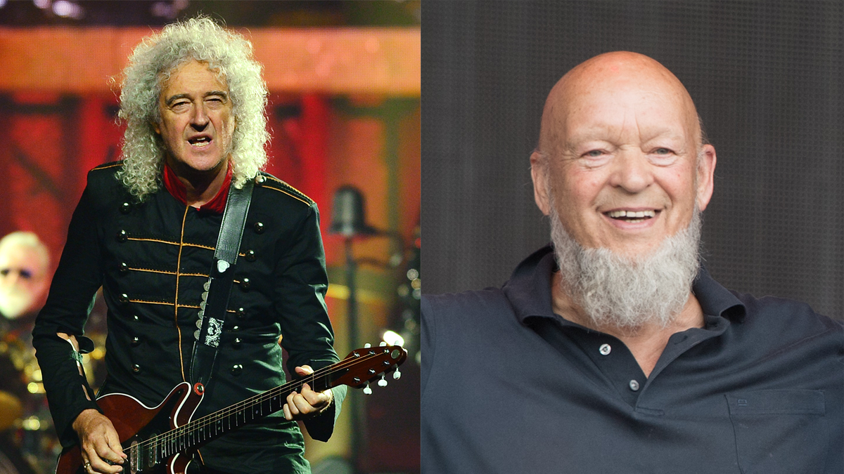 Brian May and Michael Eavis