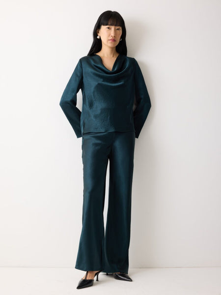 Satin Bias Trouser | Green