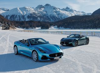 Maserati Grancabrio on Ice at the Ice St Moritz