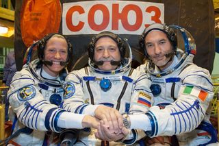 NASA's Karen Nyberg, the European Space Agency's Luca Parmitano and Russian cosmonaut Fyodor Yurchikhin are scheduled to launch to the International Space Station on May 28, 2013. Image released May 17, 2013.