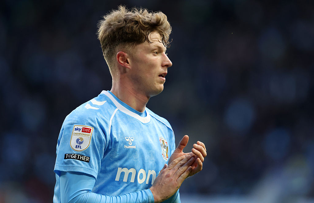 COVENTRY, ENGLAND - DECEMBER 13: Coventry City's Victor Torp during the Sky Bet Championship match between Coventry City and Bristol City at The Coventry Building Society Arena on December 13, 2025 in Coventry, England. (Photo by Stephen White - CameraSport via Getty Images)