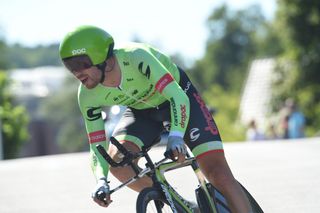 Paddy Bevin (Cannondale-Drapac) riding to tenth in the Suisse time trial