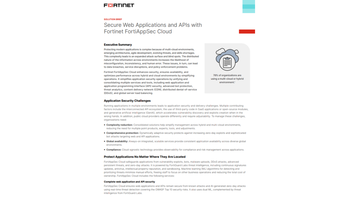 whitepaper from fortinet FortiAppSec Cloud