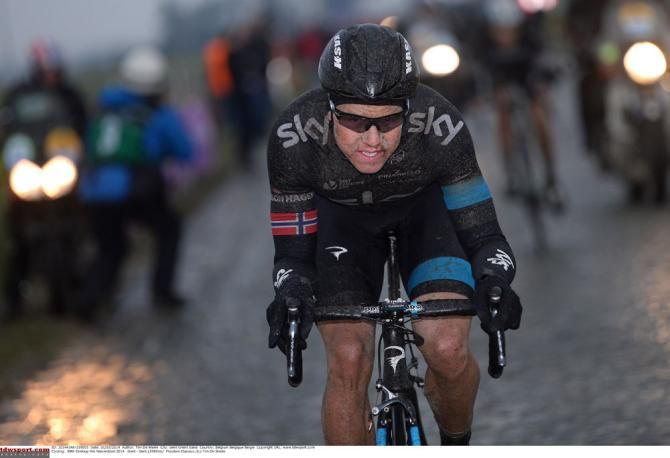 Edvald Boasson Hagen (Team Sky) leads Omloop Het Nieuwsblad