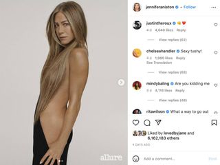 Jennifer Aniston's Instagram post for Allure magazine