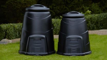 Blackwall 220L Composter Converter: Image depicts woman filling up compost bin in garden