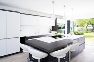 White kitchen within an extension to a dormer bungalow