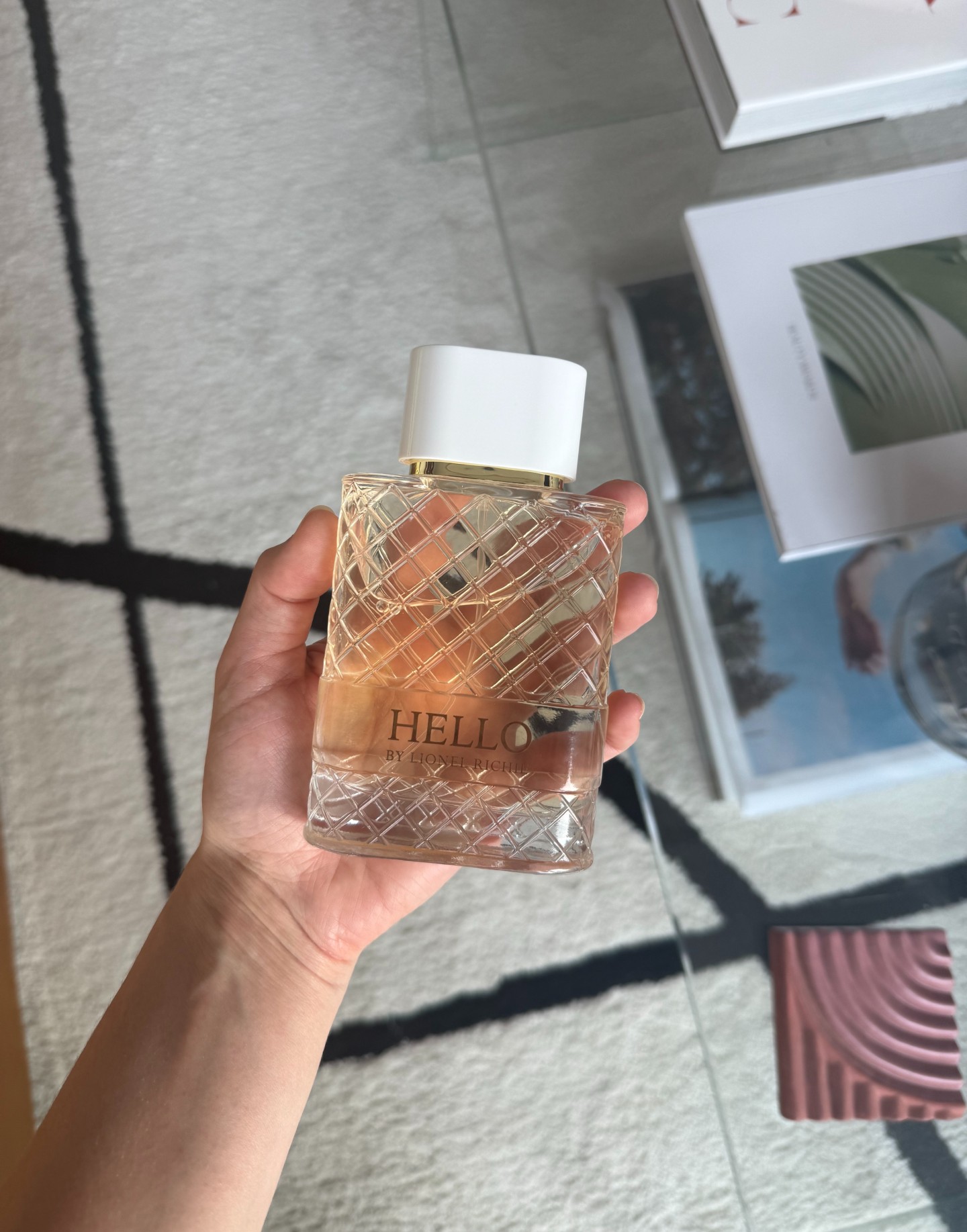 Photo of Jamie testing Hello eau de parfum