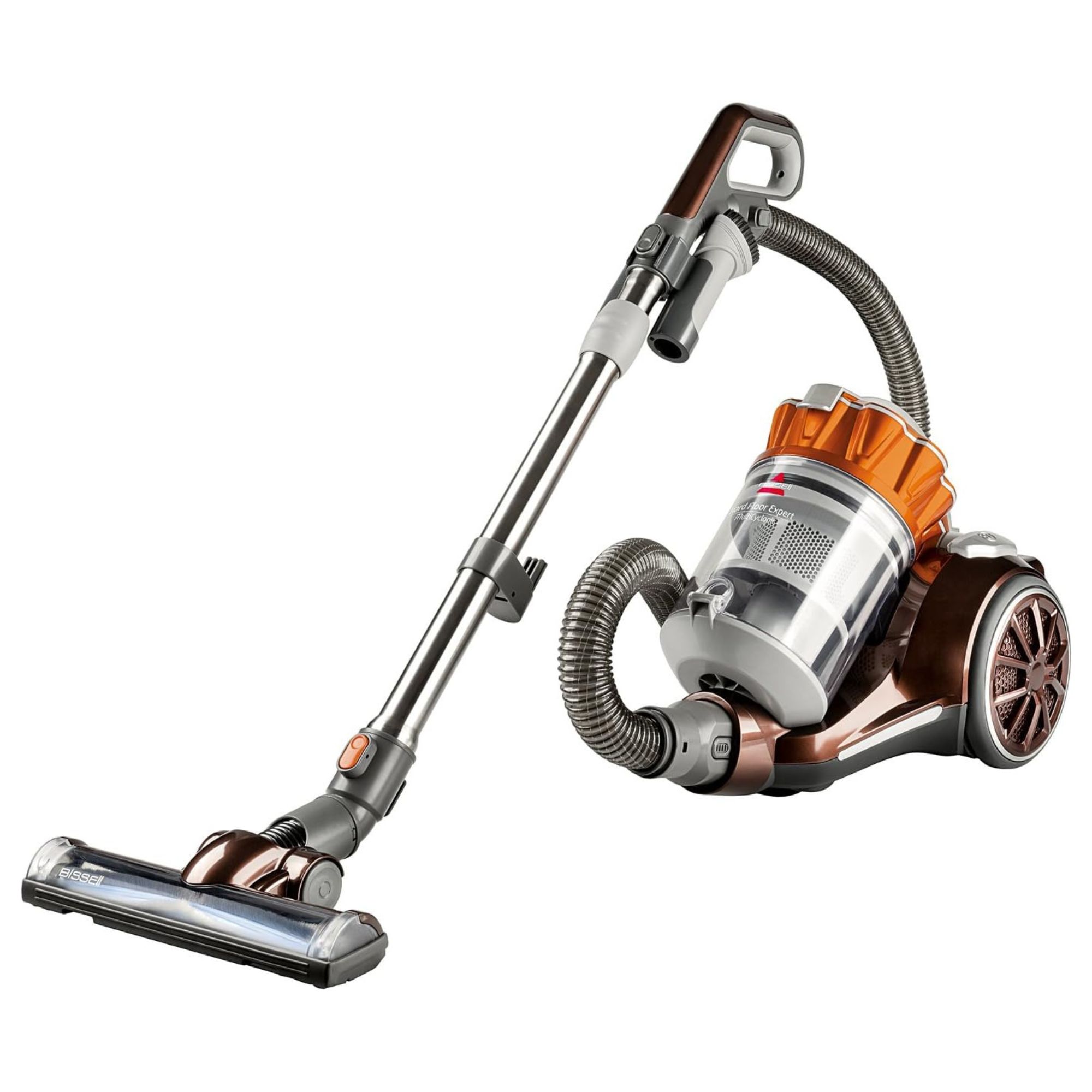 Bissell Hard Floor Expert canister vacuum against white background.
