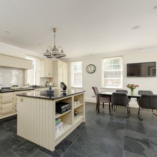 kitchen room with white walls