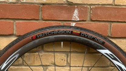 Hutchinson Overide 50mm gravel tire on a wheel