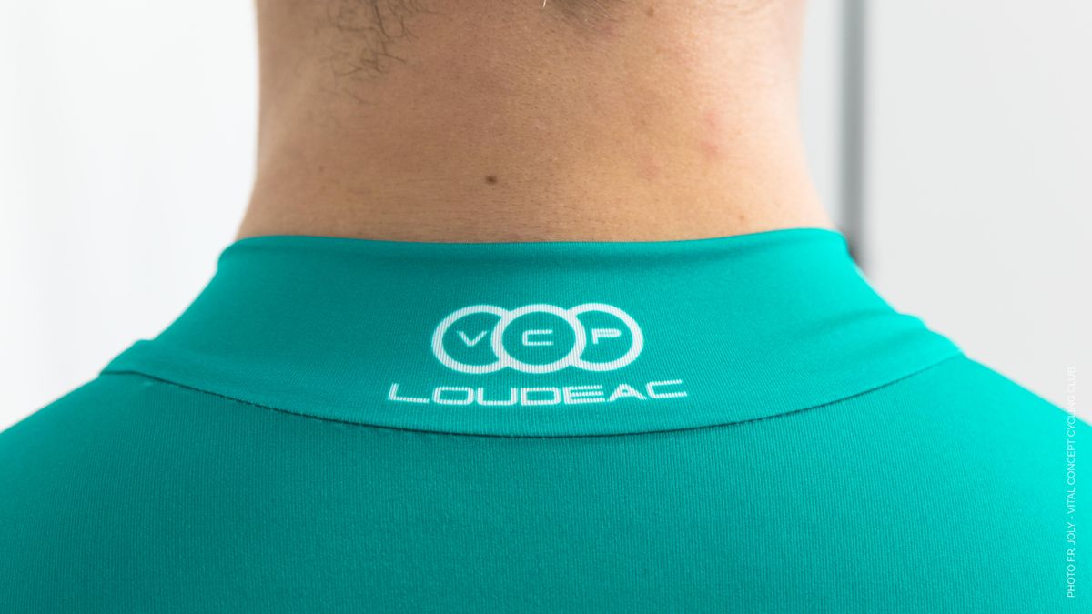 The back collar of the Vital Concept jersey
