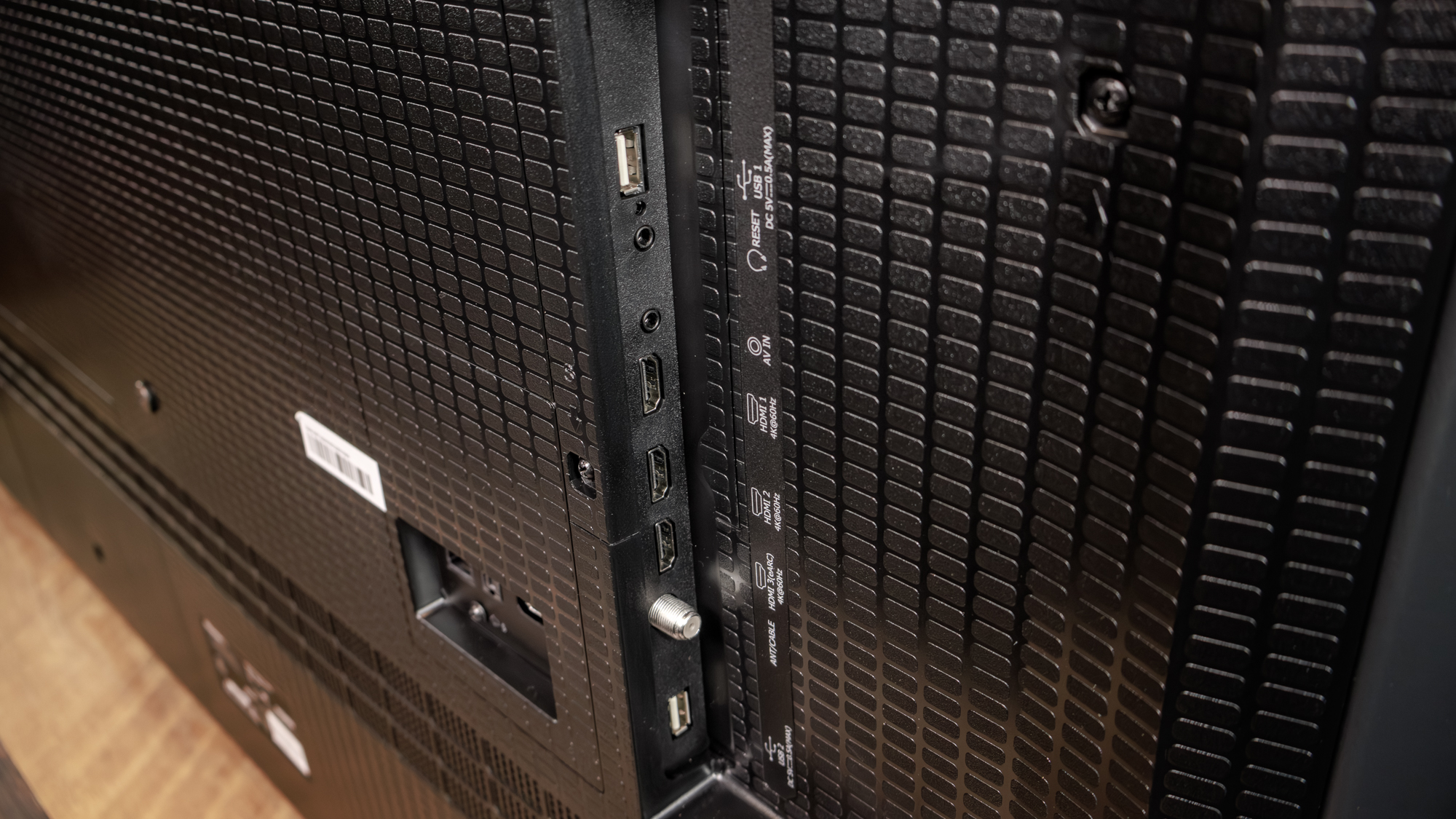 The ports on a Hisense QD7 Mini LED TV