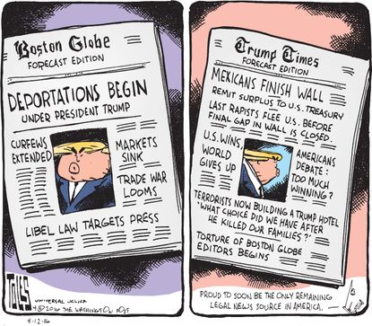 Political Cartoon U.S. Trump Boston Globe