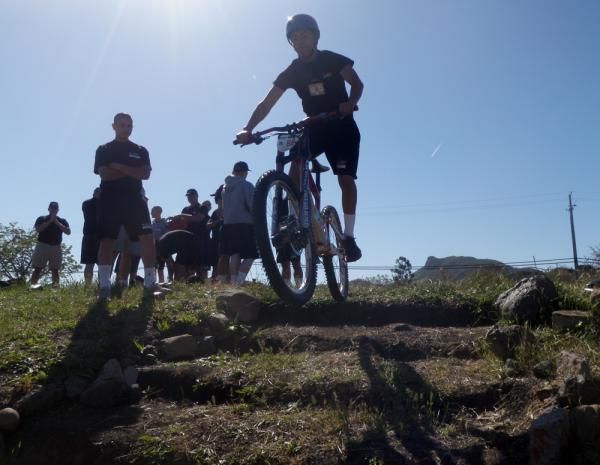 A rider does some skills practice.