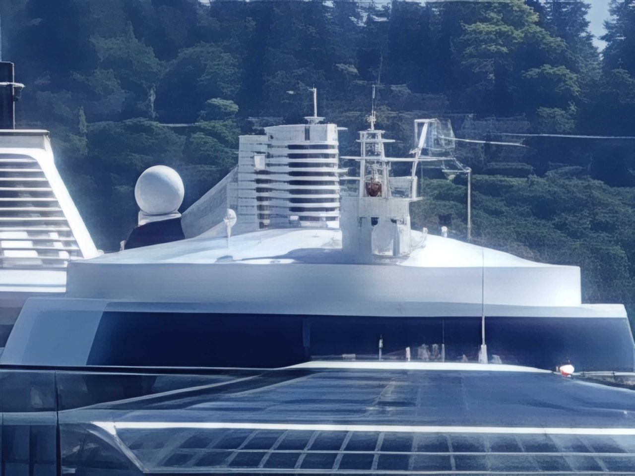 Close up of a cruise ship