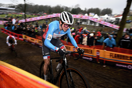 Evan Russell at the 2023 Cyclocross World Championships