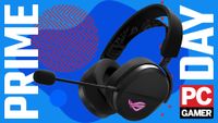 The Asus ROG Pelta wireless gaming headset floats in the funky PC G Prime Day deal void.
