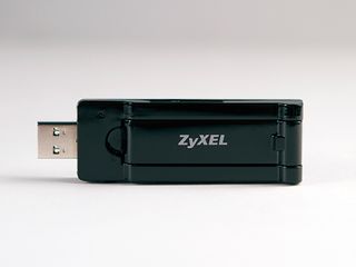 Figure 19 - ZyXEL AC240 Wi-Fi USB adapter. Note that the flip-up antenna is not deployed in this image.