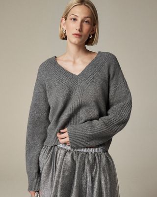 Relaxed V-Neck Sweater in Supersoft Yarn