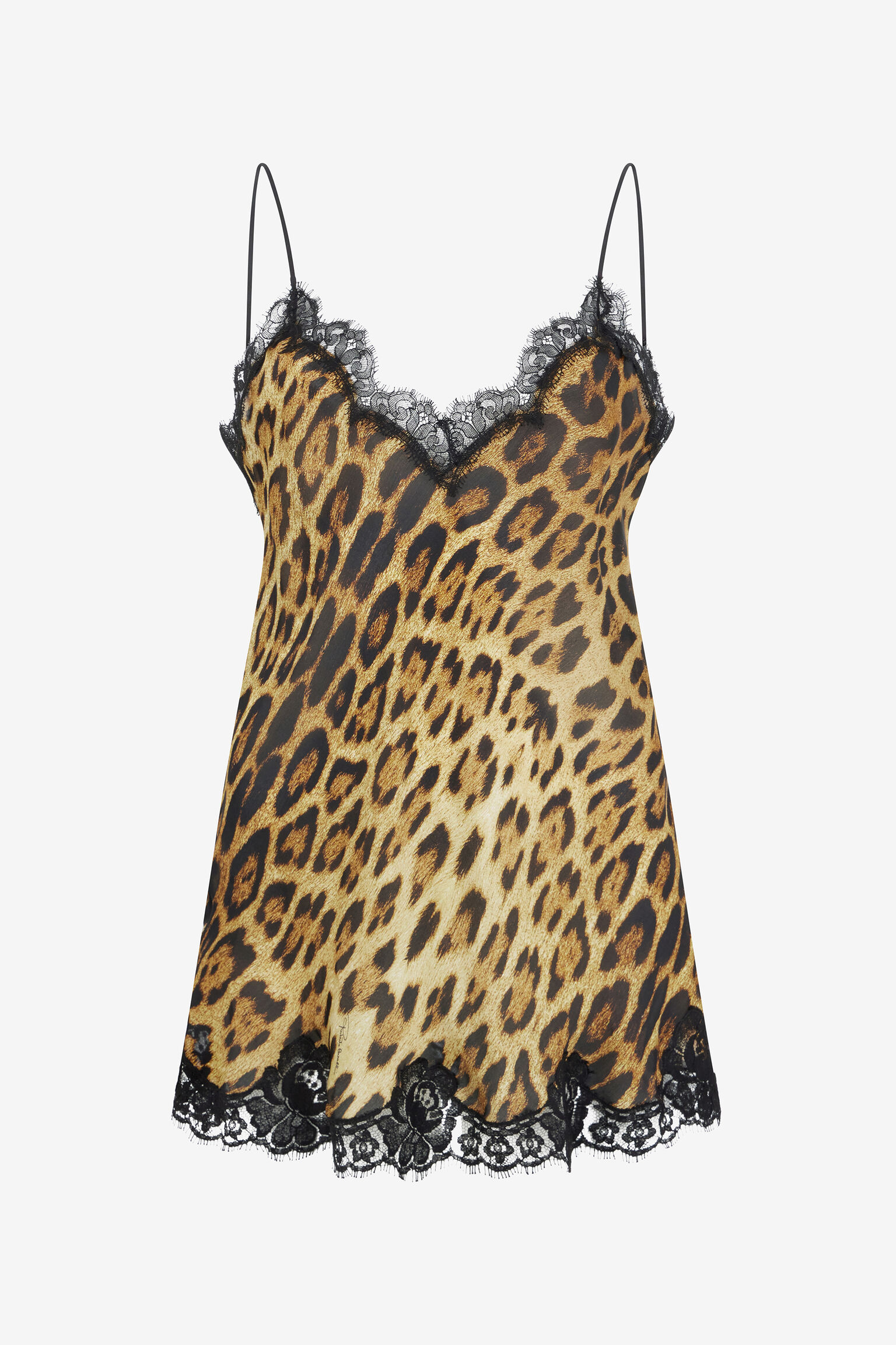 Roberto Cavalli, Leopard Print Lace Slip Dress