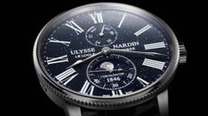 Close up of the Ulysse Nardin Marine Torpilleur Moonphase Aventurine