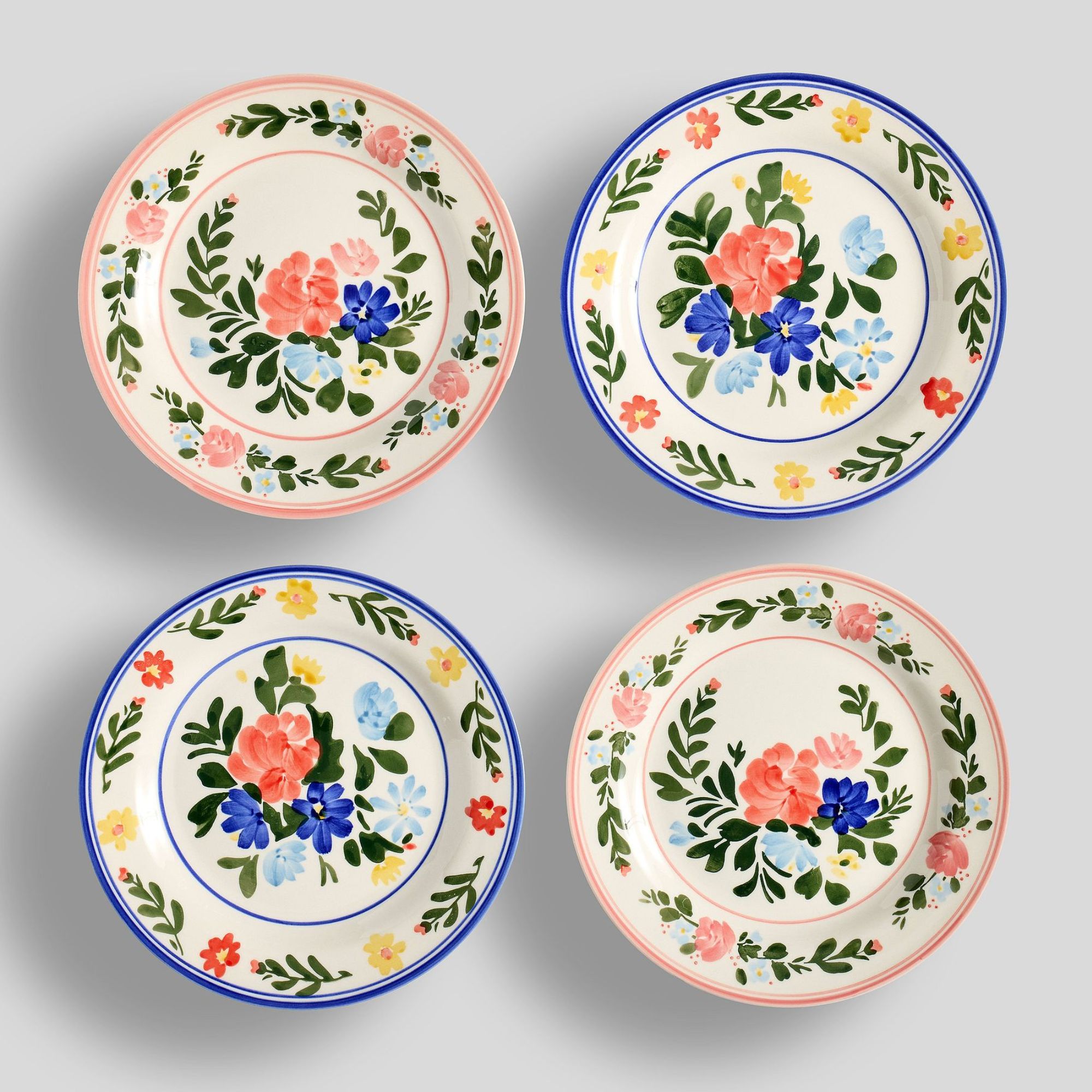 Paloma Stoneware Salad Plates - Mixed Set of 4